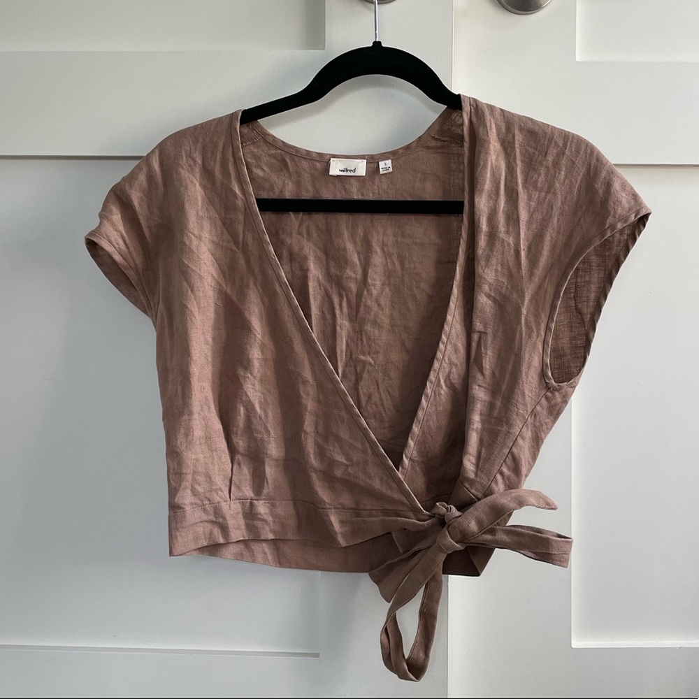 Aritzia Wilfred Tie up top - Picture 2 of 4